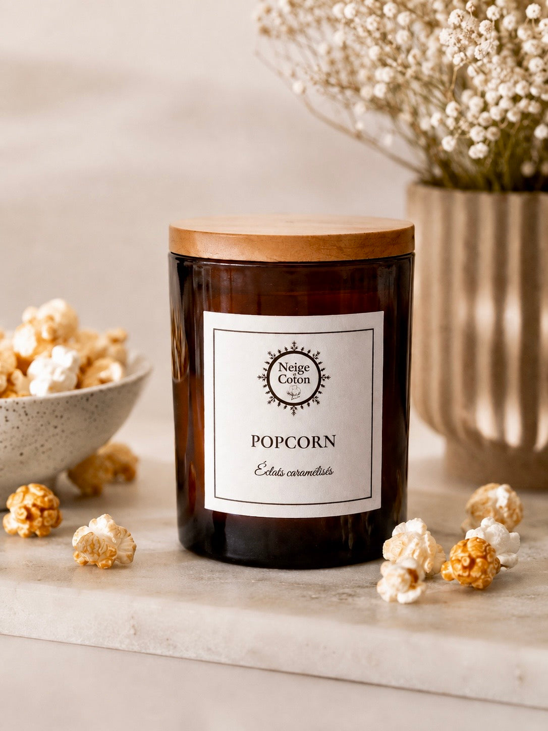 Bougie parfumée Popcorn-Éclats Caramélisés