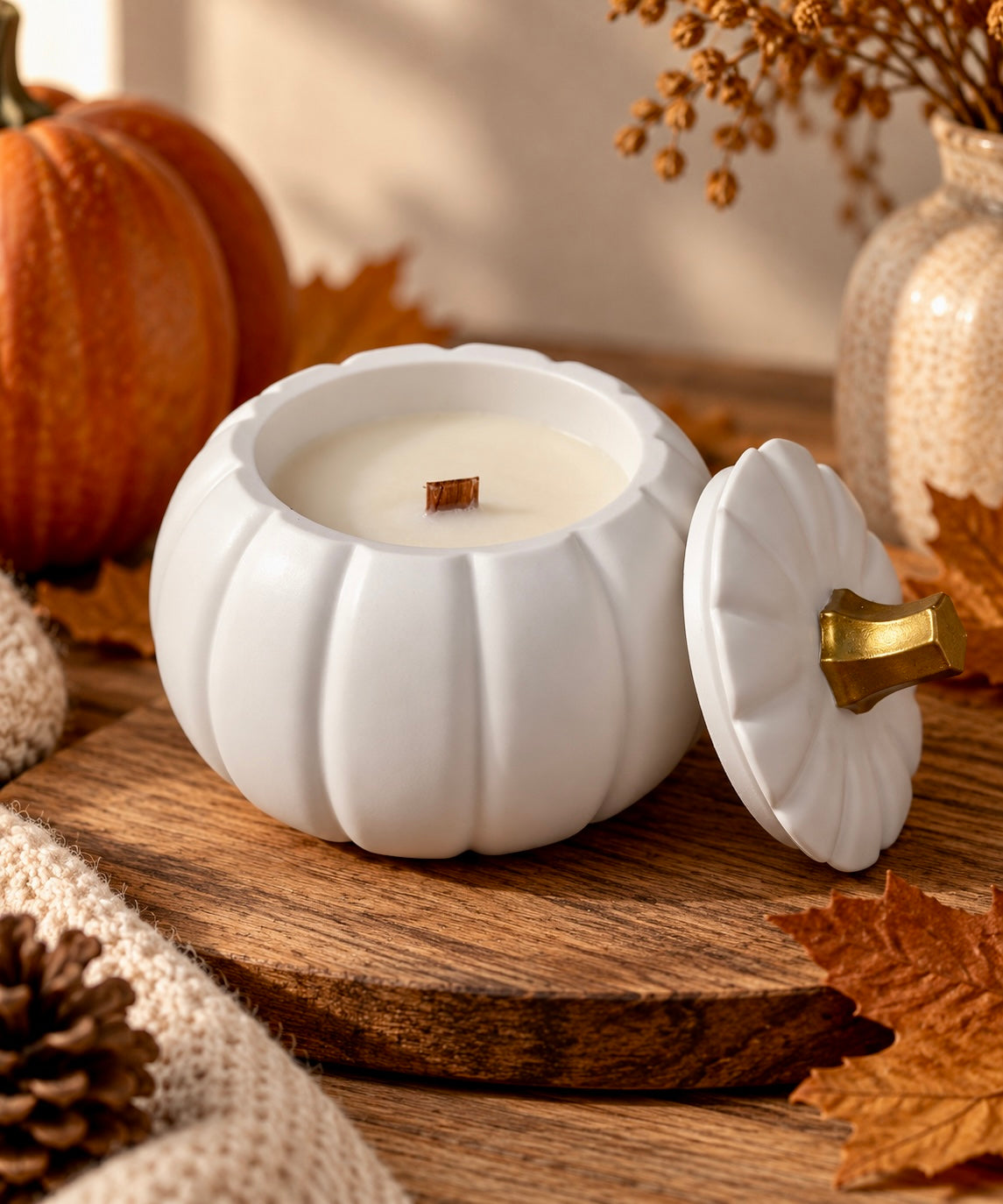 Bougie Parfumée Citrouille Vanillée – Douceur d'Automne