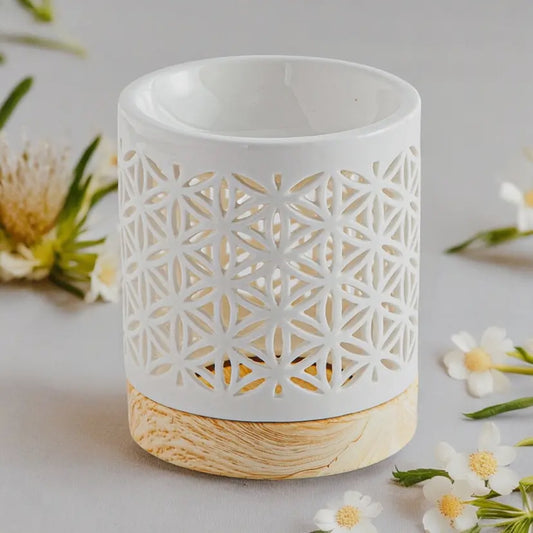 Brûle-parfum en céramique Fleur