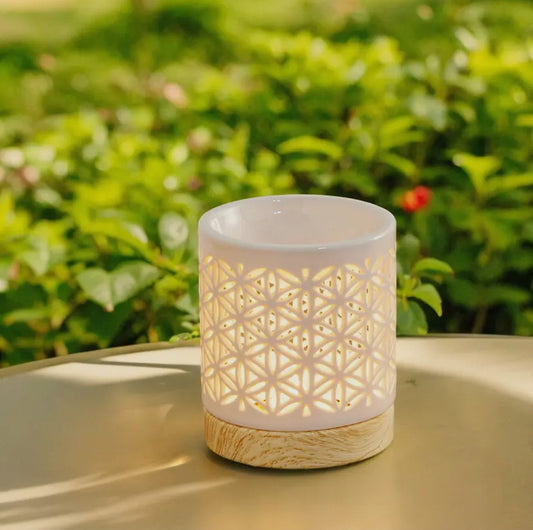 Brûle-parfum en céramique Fleur