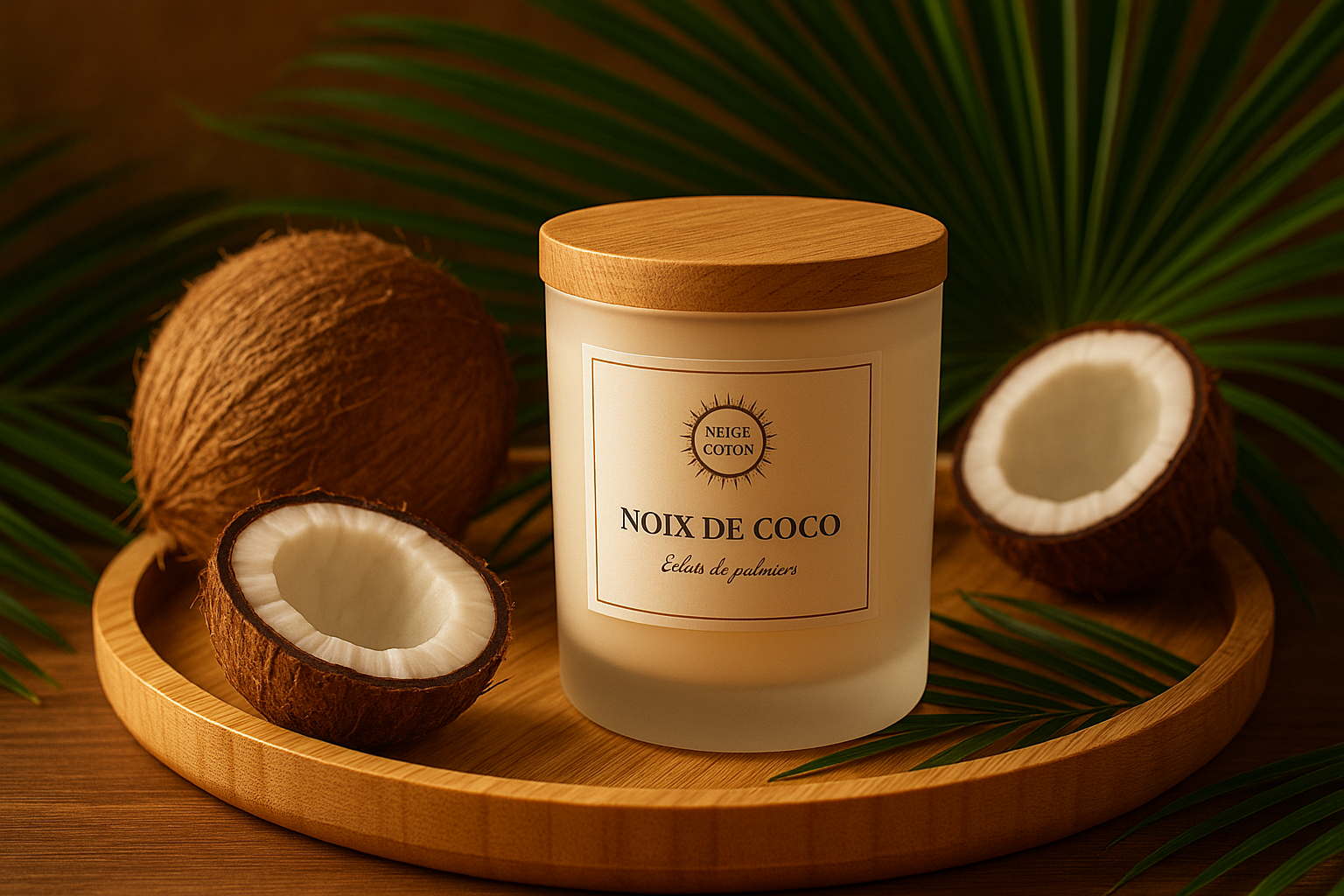 Bougie Neige Coton - Noix de coco