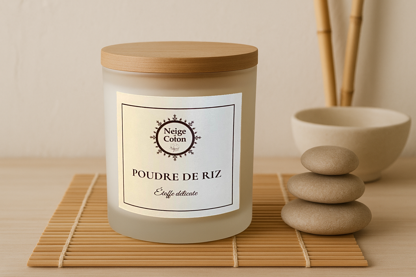 Bougie parfumée Poudre de riz Étoffe délicate