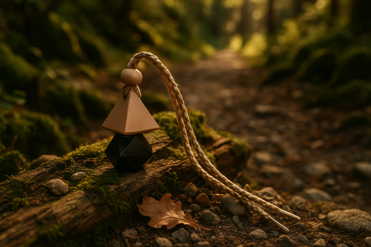 Chemin forestier avec éléments naturels