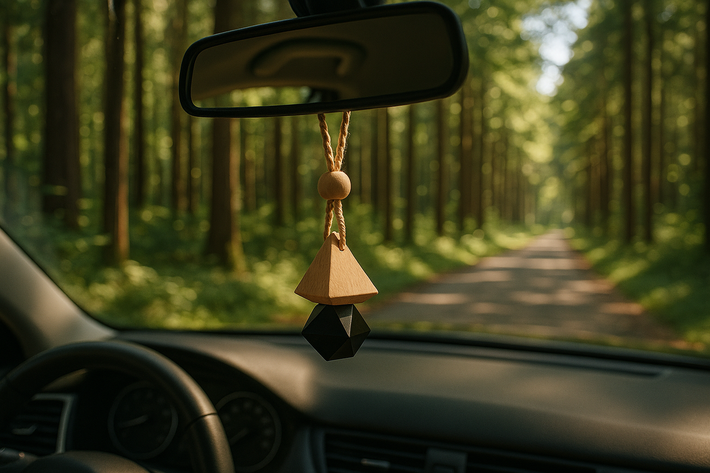Diffuseur dans voiture avec vue sur forêt